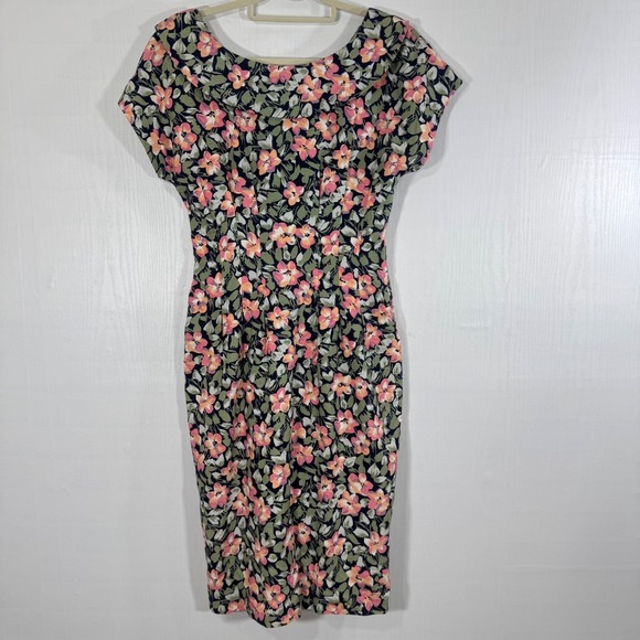 Maggy London Vintage Floral Midi Dress Size 8 Multicolor Botanical Garden - Picture 4 of 13
